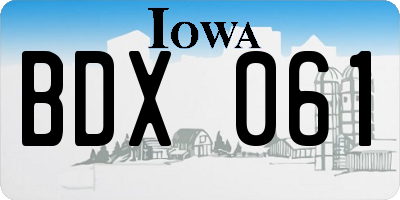 IA license plate BDX061