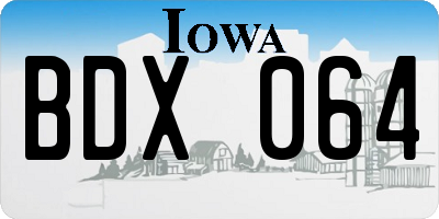 IA license plate BDX064