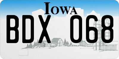 IA license plate BDX068