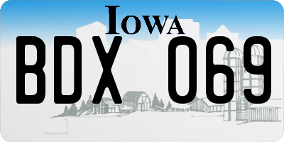 IA license plate BDX069