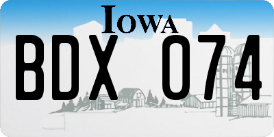 IA license plate BDX074
