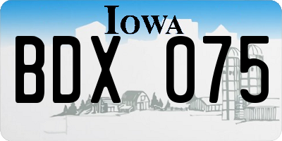 IA license plate BDX075