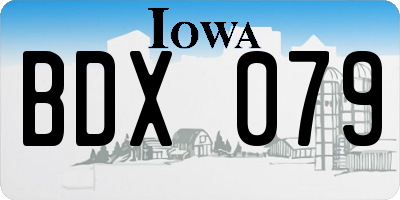 IA license plate BDX079