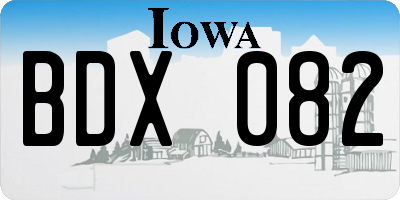 IA license plate BDX082