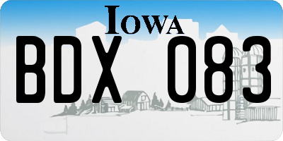 IA license plate BDX083