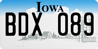IA license plate BDX089