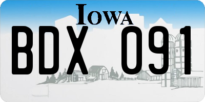 IA license plate BDX091