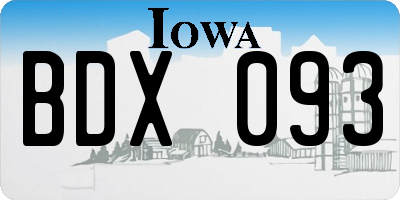 IA license plate BDX093