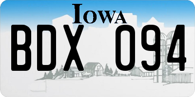 IA license plate BDX094