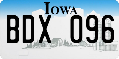 IA license plate BDX096