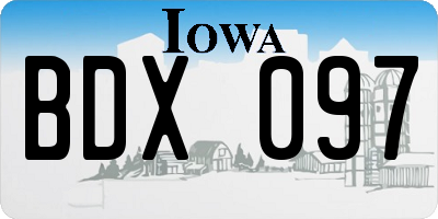 IA license plate BDX097