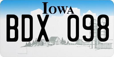 IA license plate BDX098
