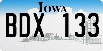 IA license plate BDX133