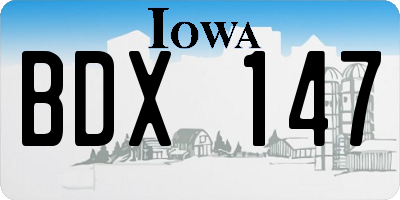 IA license plate BDX147