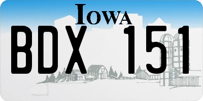 IA license plate BDX151