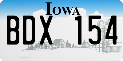 IA license plate BDX154