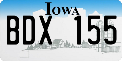 IA license plate BDX155