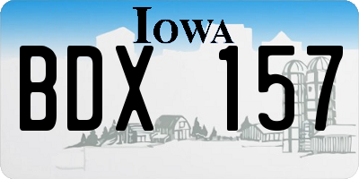 IA license plate BDX157