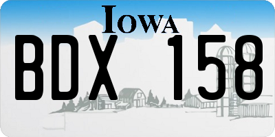 IA license plate BDX158