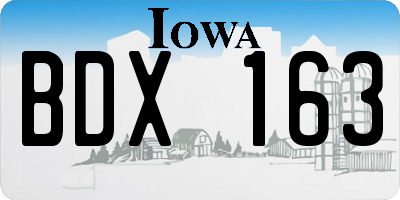 IA license plate BDX163