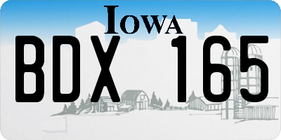 IA license plate BDX165