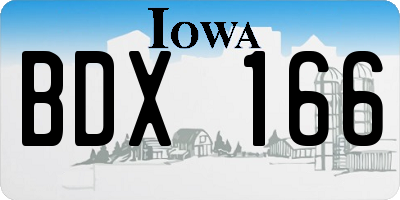 IA license plate BDX166