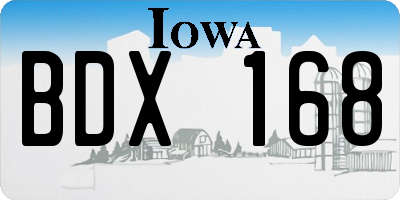 IA license plate BDX168