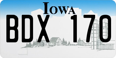 IA license plate BDX170