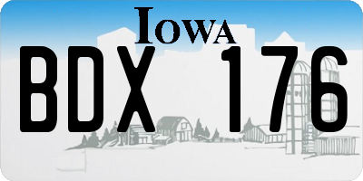 IA license plate BDX176