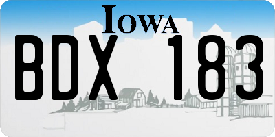 IA license plate BDX183