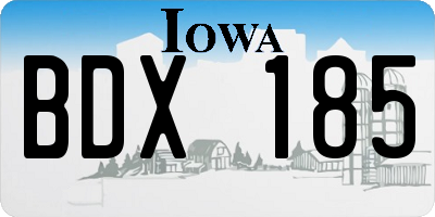 IA license plate BDX185