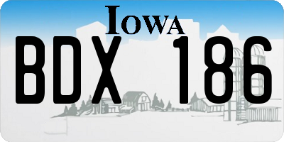 IA license plate BDX186