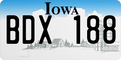IA license plate BDX188