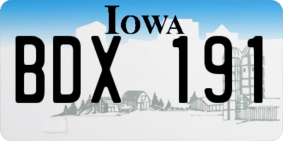 IA license plate BDX191