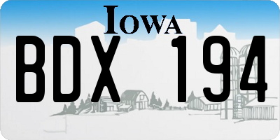 IA license plate BDX194