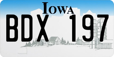 IA license plate BDX197