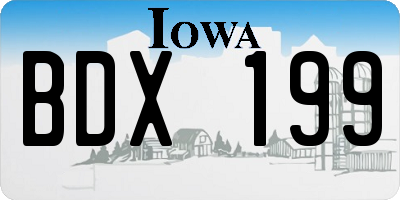 IA license plate BDX199