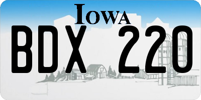 IA license plate BDX220