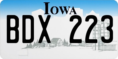 IA license plate BDX223