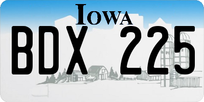 IA license plate BDX225