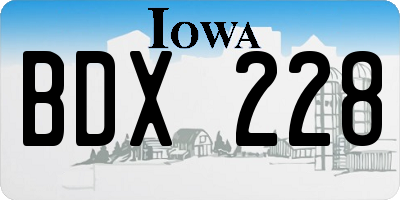IA license plate BDX228