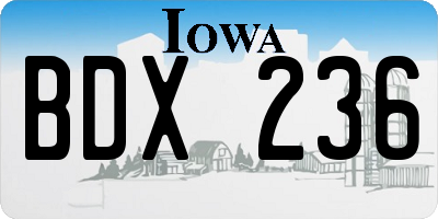 IA license plate BDX236