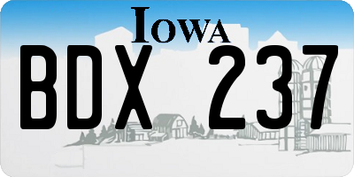 IA license plate BDX237