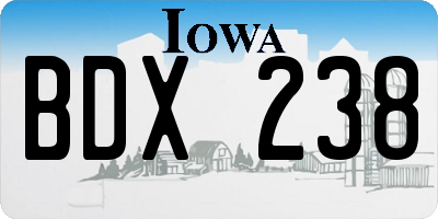 IA license plate BDX238