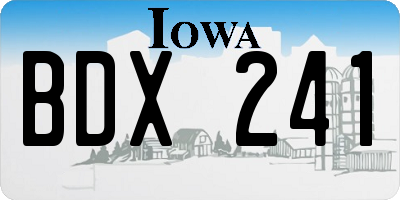 IA license plate BDX241