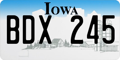 IA license plate BDX245