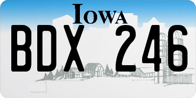 IA license plate BDX246