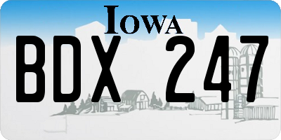 IA license plate BDX247