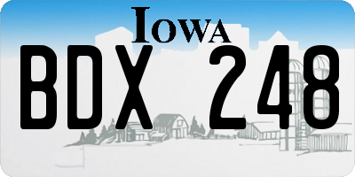IA license plate BDX248