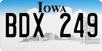 IA license plate BDX249